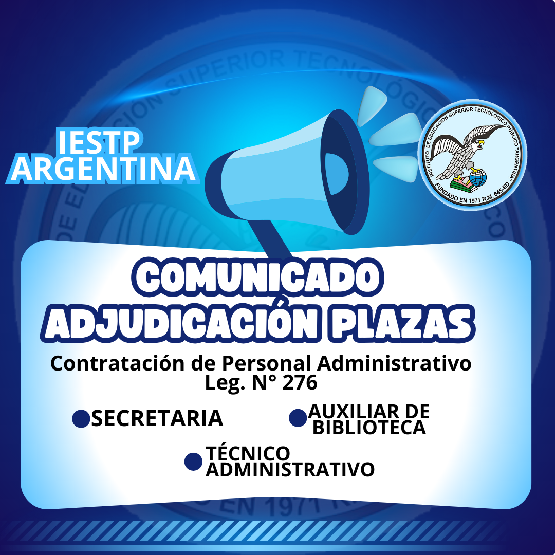 Comunicado Adjudicación Plazas