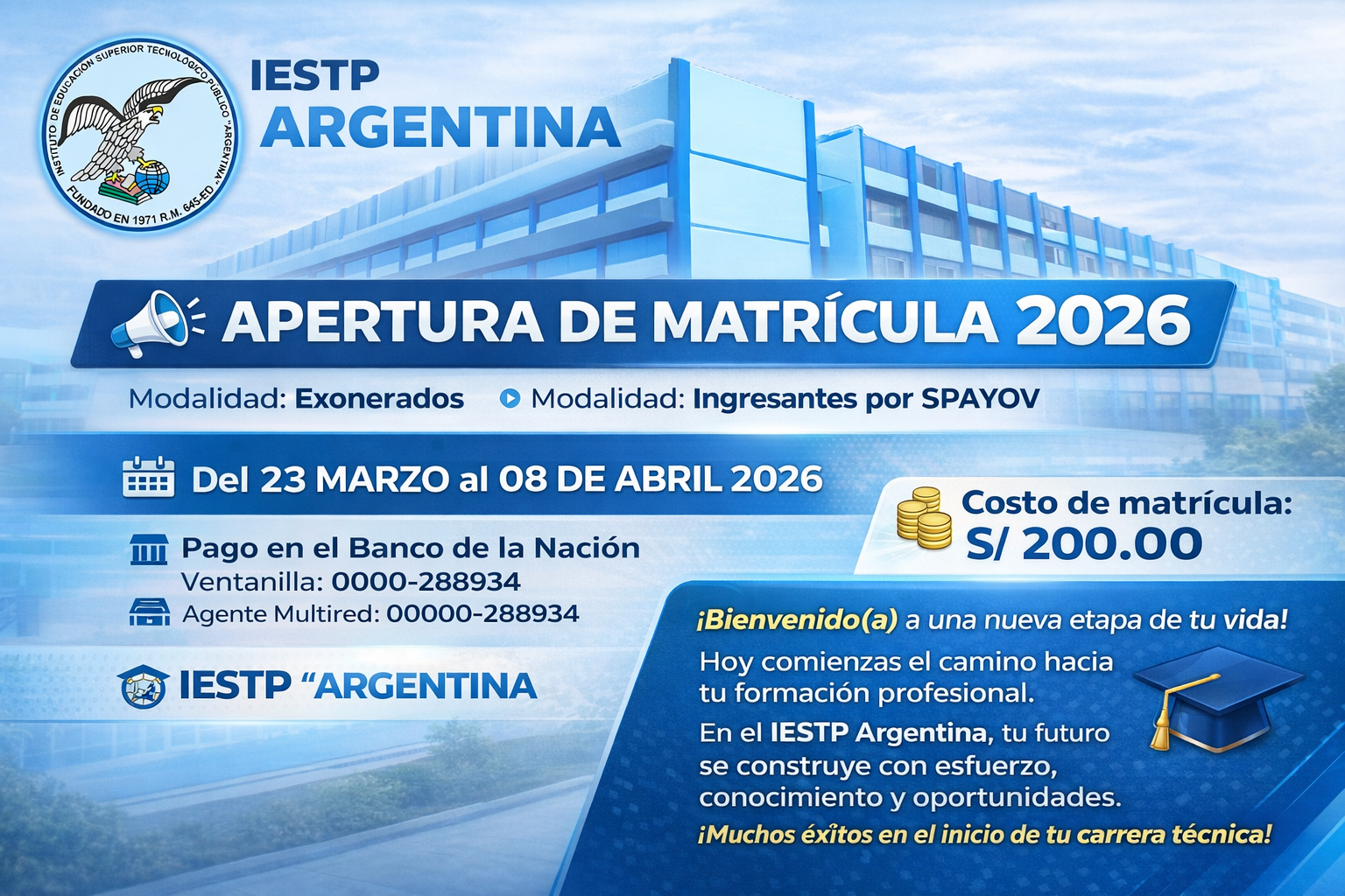 📢 APERTURA DE MATRÍCULA 2026