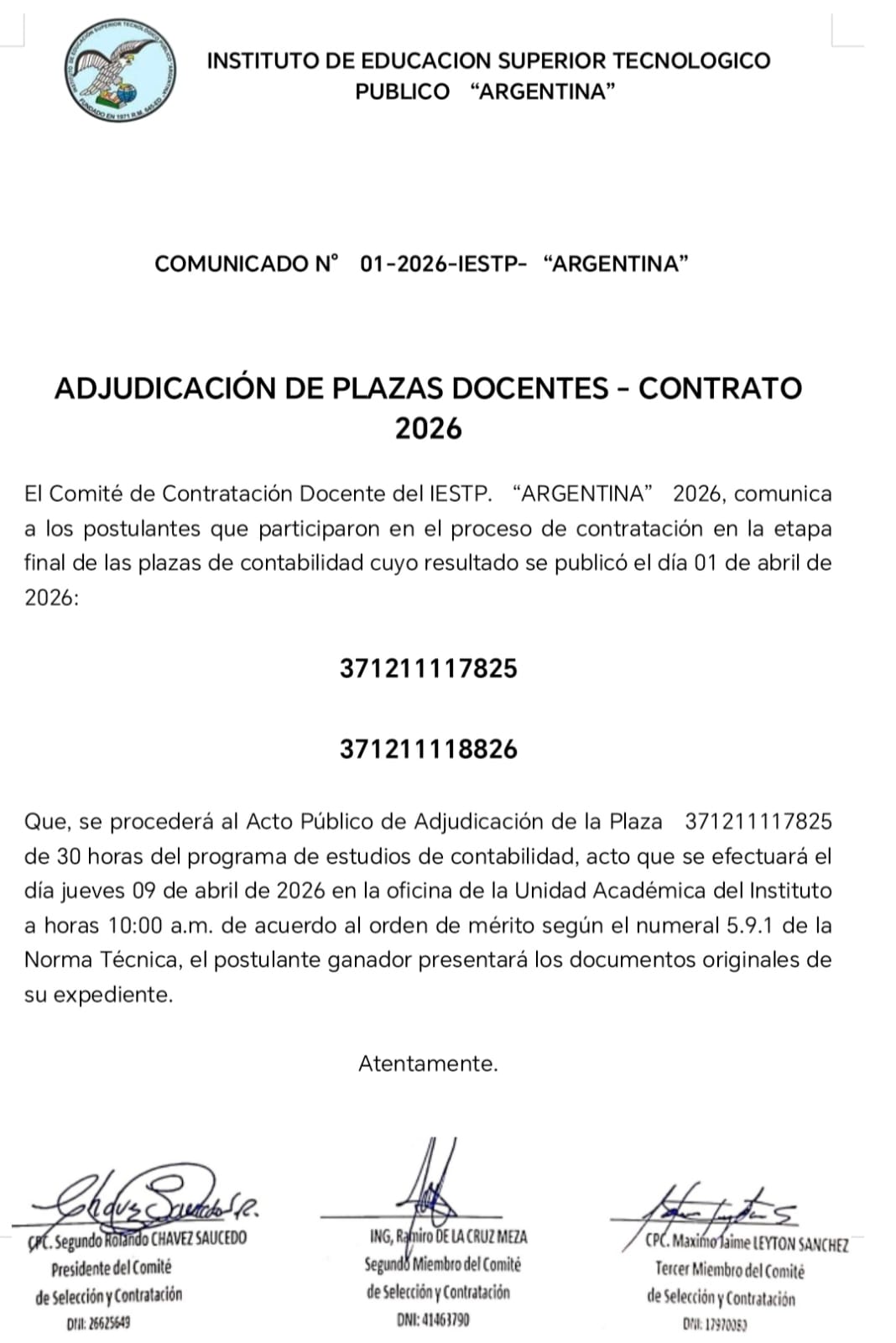 COMUNICADO IMPORTANTE