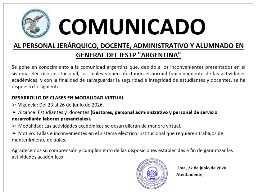 COMUNICADO IMPORTANTE